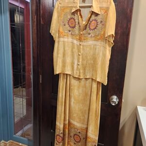 Bohemian Floral Two-Piece Dress Set